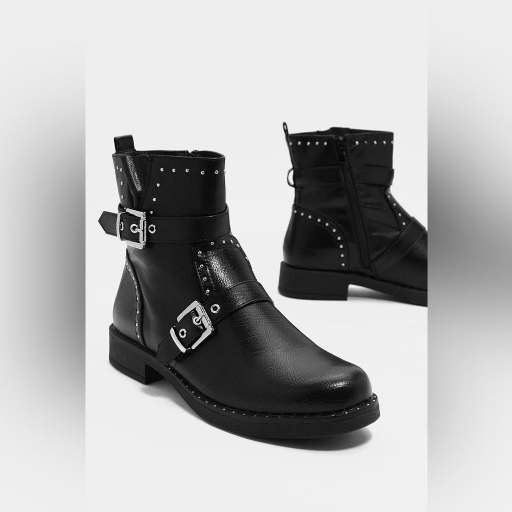 Nasty Gal Black Studded Boots Size 6